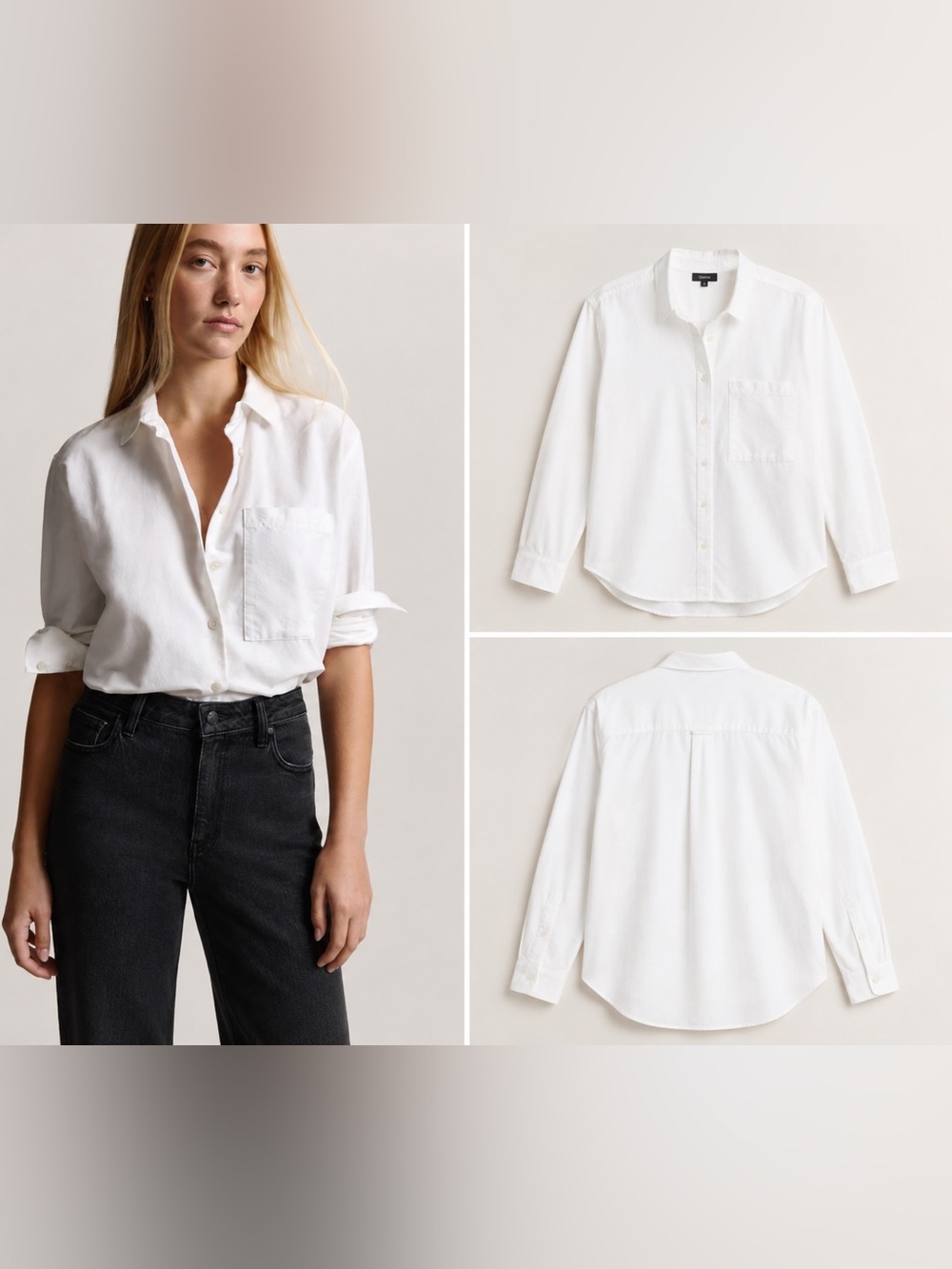 Quince Organic Cotton Relaxed Oxford Shirt White Women’s S